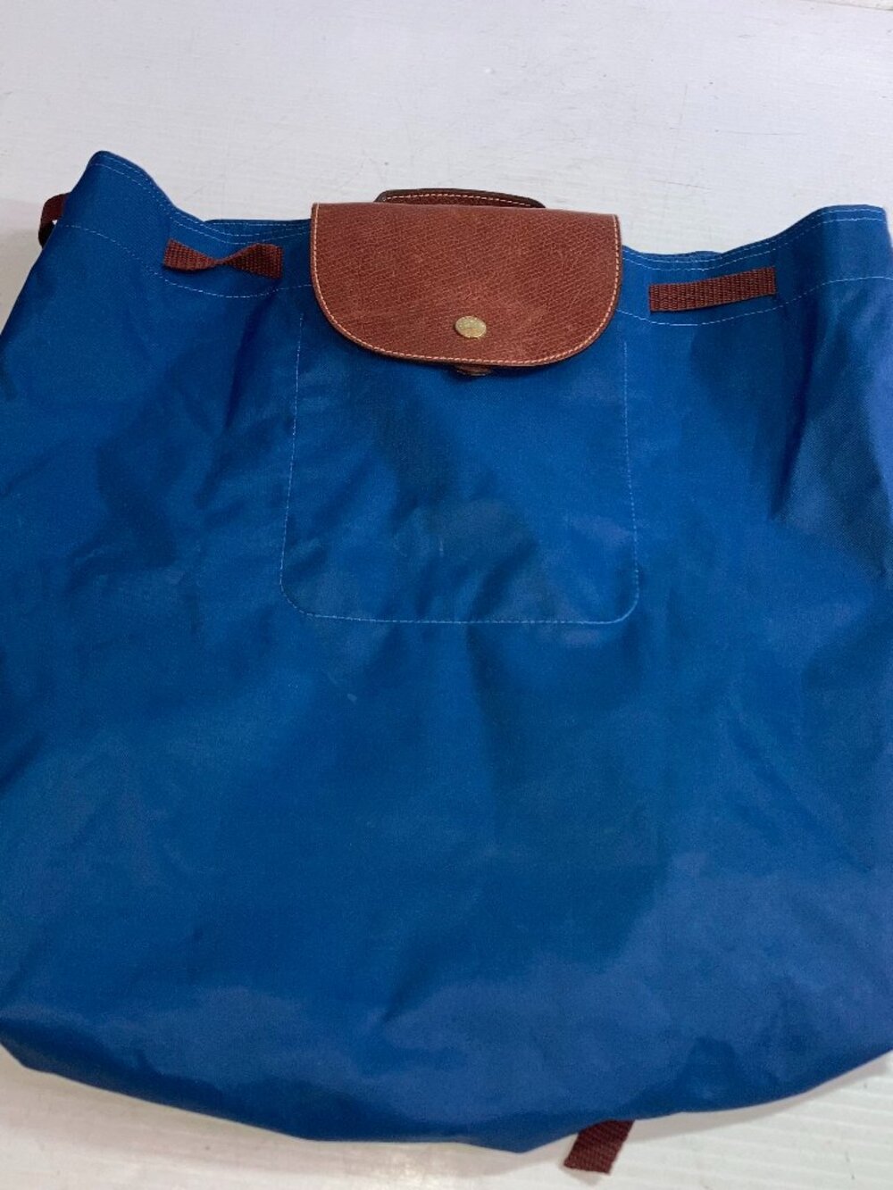 Longchamp Le Pliage Bag A Doo Women's Foldable Backpack Blue Nylon  15h x 14w